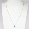 Picture of 14k Yellow Gold, Emerald Cut Blue Topaz and Diamond Pendant