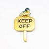 Picture of Vintage 1930's Coro Enamel & Rhinestone Blue Bird on Keep Off Sign Brooch