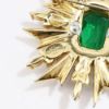 Picture of Vintage Les Bernard Clear Rhinestone & Poured/Gripoix Glass Emerald Brooch