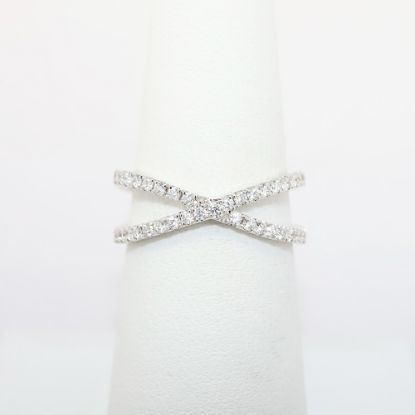 Picture of 18k White Gold & 0.48ct Diamond Chris-Cross Ring