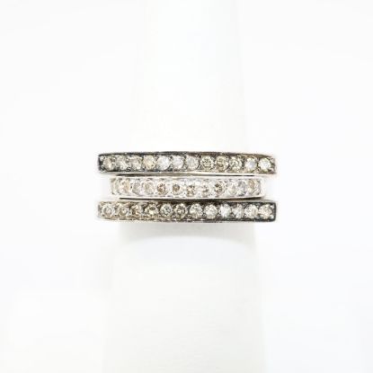Picture of 14k White Gold and Diamond Triple Row Ring