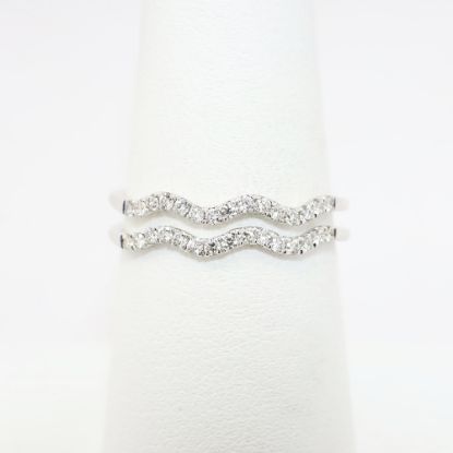 Picture of 14k White Gold & Diamond Double Wave Ring