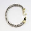 Picture of 14k Yellow Gold & Sterling Silver Cable Bracelet, Signed "BK"