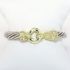 Picture of 14k Yellow Gold & Sterling Silver Cable Bracelet, Signed "BK"