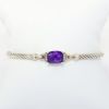 Picture of DAVID YURMAN Sterling Silver 'Petite Wheaton' Bracelet with Amethyst & Diamonds