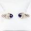 Picture of David Yurman Sterling Silver Hinged Cable Bracelet with Amethyst and Diamond