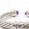 Picture of David Yurman Sterling Silver Hinged Cable Bracelet with Amethyst and Diamond