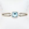 Picture of David Yurman Sterling Silver 'Albion' Bracelet with Diamonds and Blue Topaz