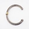 Picture of David Yurman Sterling Silver & 18k Yellow Gold Cable Cuff Bracelet with Diamonds