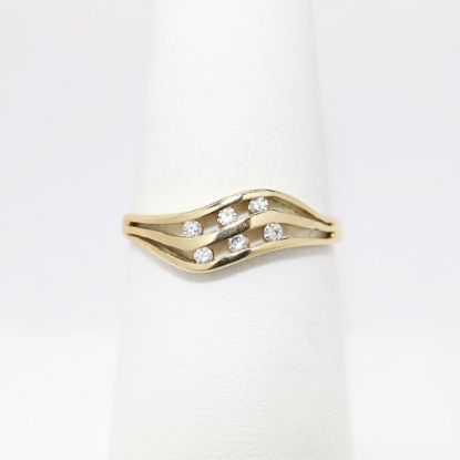 Picture of 14k Yellow Gold & Diamond Petite Wave Ring