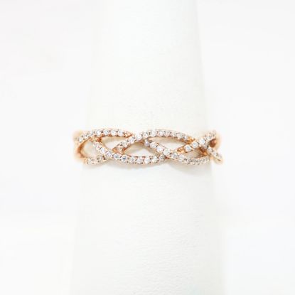 Picture of 10k Rose Gold and Diamond Woven Ring