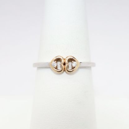 Picture of 14k Two-Tone Gold & Diamond Double Heart Ring