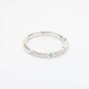 Picture of 10k White Gold Petite Diamond Band Ring with Emeralds