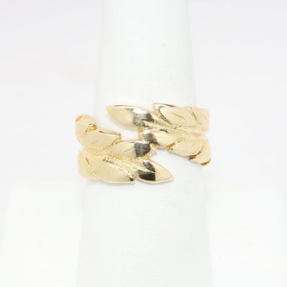 Picture of 14k Yellow Gold Leaf Motif Bypass Ring