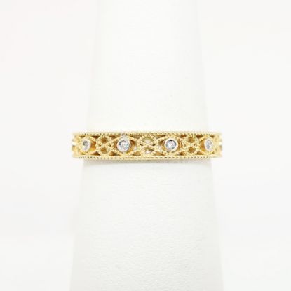 Picture of 14k Yellow Gold & Diamond Open Work Band Ring