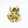 Picture of 18k Yellow Gold with Green & Gold Enamel Frog Brooch