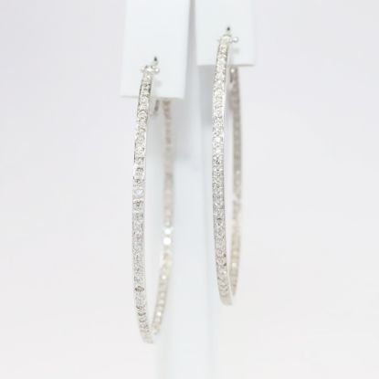 Picture of 14k White Gold & 1.00ct Diamond Hoop Earrings