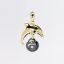 Picture of Robert Wyland 14k Yellow Gold Dolphin Pendant with Cultured Pearl & Diamond Accents
