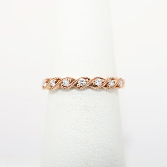 Picture of 10k Rose Gold & 0.12ct Diamond Band Ring