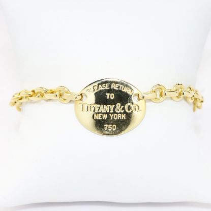 Picture of 18k Yellow Gold "Please Return to Tiffany & Co." Oval Tag Bracelet