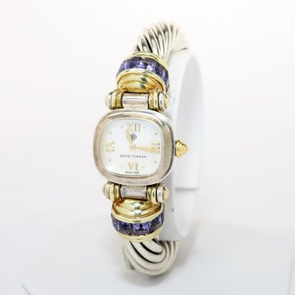 Picture of David Yurman Sterling Silver, 14k Yellow Gold & Iolite Cable Watch