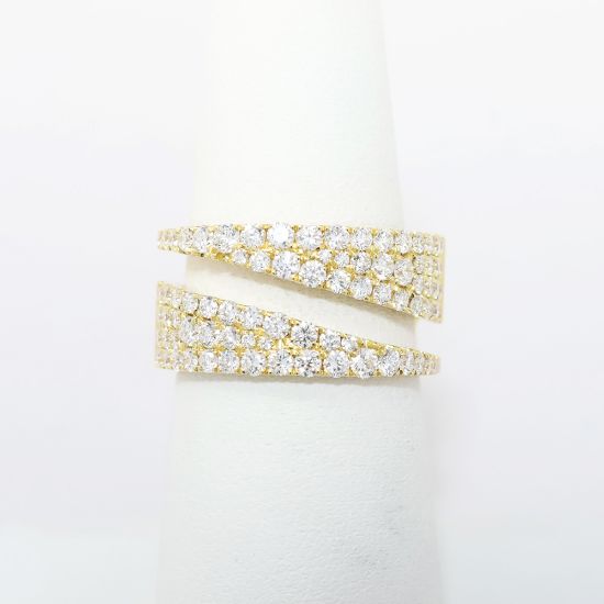 Picture of 18k Yellow Gold & Pavé Set Diamond Divided Ring 