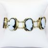 Picture of 14k Yellow Gold Black and White Hard Stone Cameo Bracelet