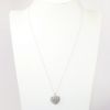 Picture of 14k White Gold & Pave Set Diamond Heart Necklace