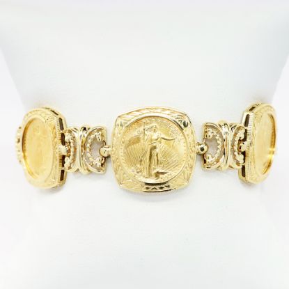 Picture of Coin bracelet, 5 coins 1/10 oz each, set 14 k yellow gold