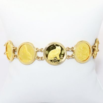 Picture of 14k Gold Animal Face Multi Coin Bracelet