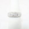 Picture of 14k White Gold & 0.72ct Diamond Cluster Greek Key Ring