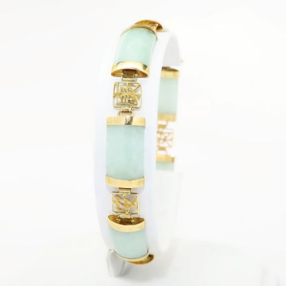 Picture of 14k Yellow Gold & Jade Bracelet