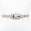 Picture of Art Deco 14k White Gold Filigree Bracelet with Diamond and Synthetic Sapphire