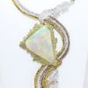 Picture of 18k Yellow Gold, Crystal Opal Freeform Cabochon & Diamond Necklace