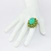 Picture of 18k Yellow Gold, Green Enamel & Chrysoprase Cabochon Ring