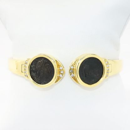 Picture of Double Ancient Coin Bracelet in 18k Yellow Gold
