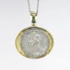 Picture of Ancient Roman Coin Pendant in 14k Yellow Gold & Diamond Bezel
