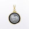Picture of Isle of Man 1/10 oz. Platinum Cat Coin Pendant in 14k Yellow Gold Bezel 