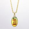 Picture of 2.5g Suisse Bar Pendant with Holographic Finish, 14k Yellow Gold Bezel and Chain