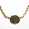 Picture of Ancient Roman Coin Pendant with 18k Yellow Gold Bezel and Chain