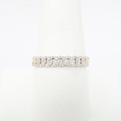 Picture of 14k Yellow Gold & Pave Set Diamond Joined Links Ring