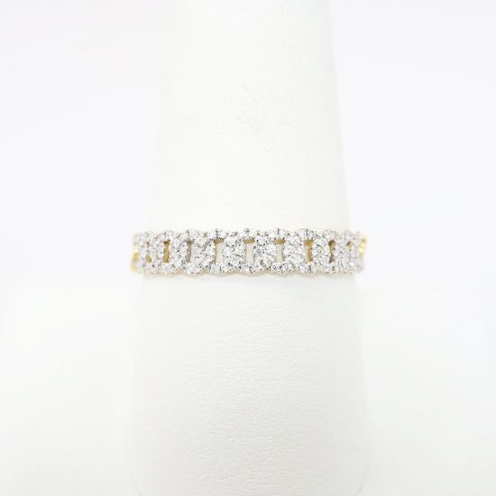 Picture of 14k Yellow Gold & Pave Set Diamond Joined Links Ring