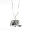 Picture of 14k White Gold & Diamond Elephant Necklace