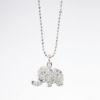 Picture of 14k White Gold & Diamond Elephant Necklace