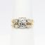 Picture of Art Deco Era 14k Yellow and White Gold & European Cut Diamond Engagement Ring and Wedding Band Set, US Size 8