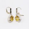 Picture of 14k Gold, Citrine and Diamond Oval Drop Earrings