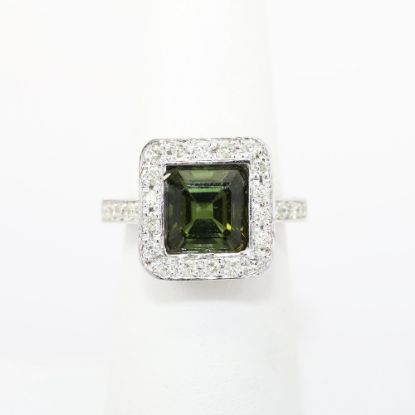 Picture of 14k Gold, Diamond & Channel Set Green Tourmaline Ring