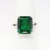 Picture of 18k White Gold, Green Synthetic Spinel and Diamond Ring