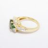 Picture of 14k Yellow Gold, Diamond & Oval Cut Green Tourmaline Ring