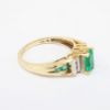 Picture of 10k Yellow Gold, Diamond & Emerald Cut Synthetic Spinel Ring